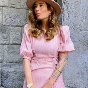 Zara pink draped midi dress